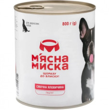Консерви для собак М'ясна Миска паштет з яловичиною 800 г (4820255190358)