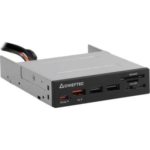 Зчитувач флеш-карт Chieftec 3.5" 2xUSB3.2/2xType-C/1xPD3.0/1xQC3.0 USB (CRD-908H)