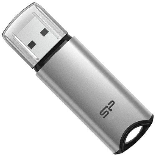 USB флеш накопичувач Silicon Power 64 GB Silicon M02 Aluminum Silver USB 3.2 (SP064GBUF3M02V1S)