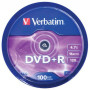 Диск DVD Verbatim 4.7Gb 16X CakeBox 100шт (43551)