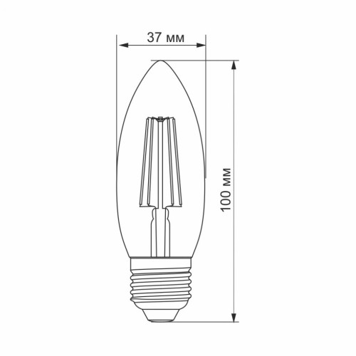 Лампочка Videx Filament C37F 4W E27 4100K 220V (VL-C37F-04274)