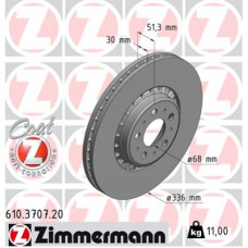 Гальмівний диск ZIMMERMANN 610.3707.20