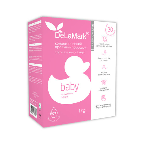 Пральний порошок DeLaMark Premium Line Baby з ефектом кондиціонера 1 кг (4820152330987)