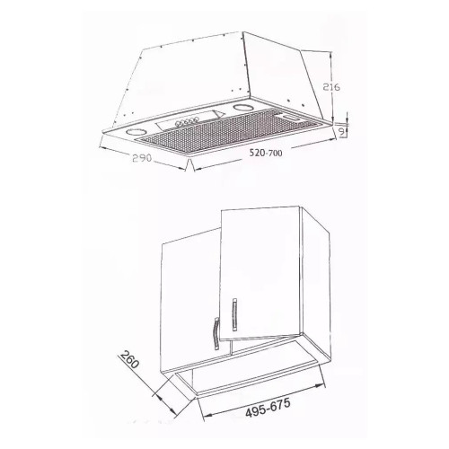 Витяжка кухонна Borgio BBI (TR) 5840 white glass SU 850