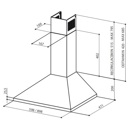 Витяжка кухонна Faber VALUE PB 4 2L BK A90