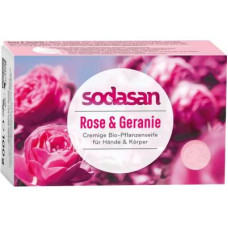 Тверде мило Sodasan органічне омолоджуюче Троянда-Герань 100 г (4019886190077)