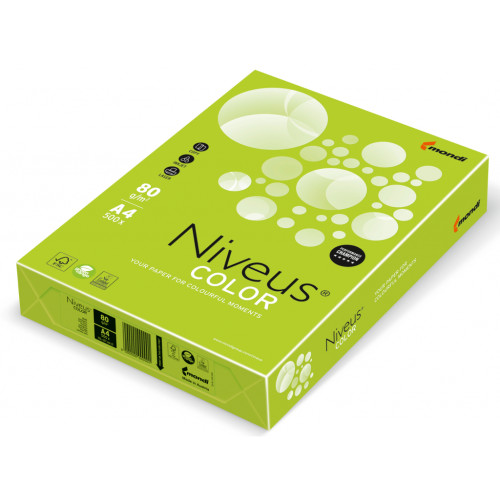 Папір Mondi Niveus COLOR intensive Lime A4, 80g, 500sh (A4.80.NVI.LG46.500)