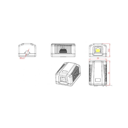 Комп'ютерна розетка Cablexpert RJ45x1 UTP, cat.5e (NCAC-1U5E-01)