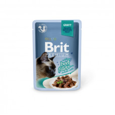 Вологий корм для кішок Brit Premium Cat 85 г (філе яловичини в соусі) (8595602518555)