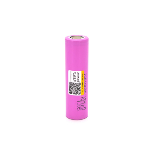 Акумулятор 18650 Li-Ion 2600mah (2450-2650mah), 3.7V (2.75-4.2V), pink, PVC BOX Liitokala (Lii-26FM)