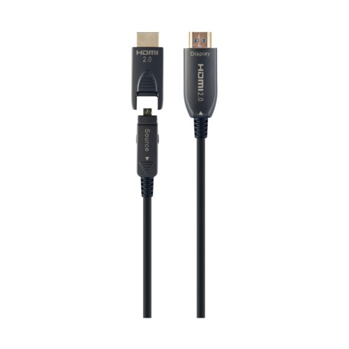 Кабель мультимедійний HDMI to HDMI 20.0m AOC V.2.0, 4K 60Hz Gold Cablexpert (CCBP-HDMID-AOC-20M)