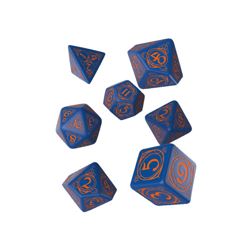 Набір кубиків для настільних ігор Q-Workshop Wizard Dark-blue orange Dice Set (7 шт) (SWIZ90)