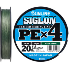 Шнур Sunline Siglon PE н4 300m 1.2/0.187mm 20lb/9.2kg Dark Green (1658.09.47)