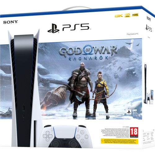 Ігрова консоль Sony PlayStation 5 Blu-Ray Edition 825GB + God of War Ragnarok Bu (9450993)