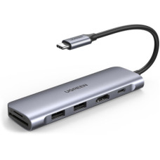 Концентратор Ugreen USB3.0 Type-C to HDMI/SDTF/USB 3.0x2/PD CM195 (70411)