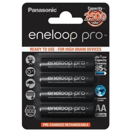 Акумулятор PANASONIC Eneloop Pro AA 2500mAh NI-MH * 4 (BK-3HCDE/4BE)