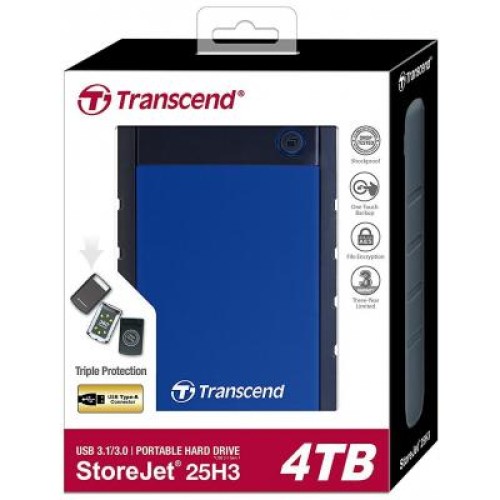 Зовнішній жорсткий диск 2.5" 4TB Transcend (TS4TSJ25H3B)