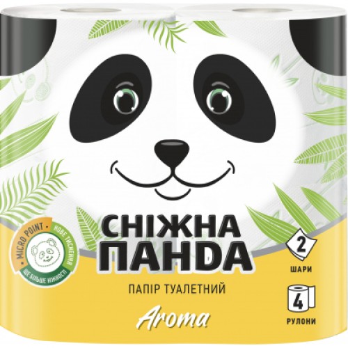 Туалетний папір Сніжна Панда Aroma 2 шари 4 рулони (4823019007695)