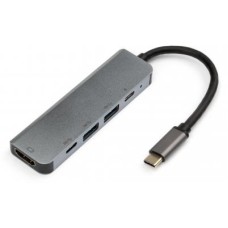 Концентратор Vinga Type-C to 4K HDMI+2*USB3.0+2*PD aluminium (VCPHTC5AL)