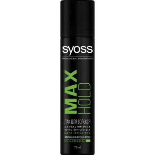 Лак для волосся Syoss Max Hold (фіксація 5) 75 мл (3178040697300)