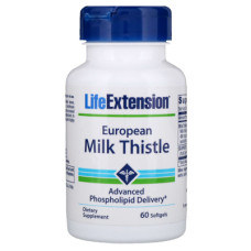 Трави Life Extension Силімарин (Розторопша), European Milk Thistle, 60 желатинови (LEX-19226)