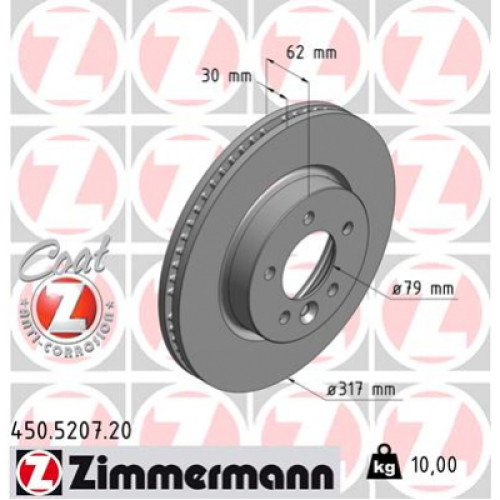 Гальмівний диск ZIMMERMANN 450.5207.20