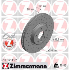 Гальмівний диск ZIMMERMANN 610.3711.52