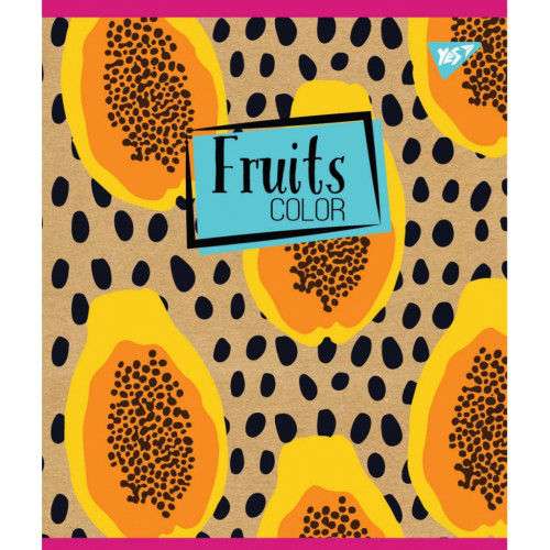 Зошит Yes А5 Fruits Color Крафт 24 аркушів клітка 5 дизайнів (765107)
