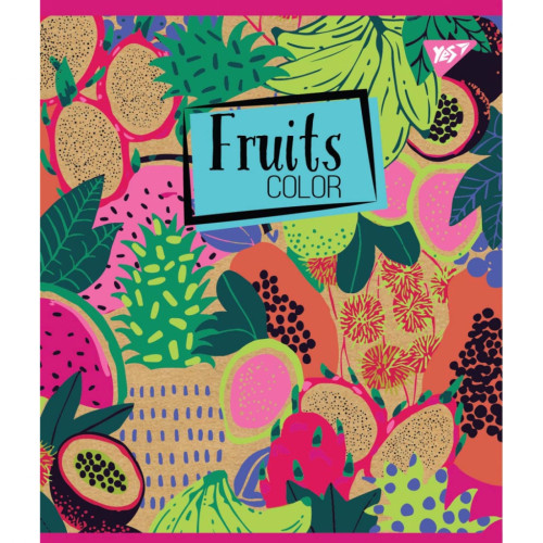 Зошит Yes А5 Fruits Color Крафт 24 аркушів клітка 5 дизайнів (765107)