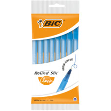 Ручка масляна Bic Round Stic, синя, 8шт в блістері (bc928497)