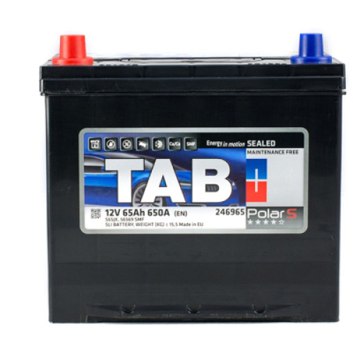 Акумулятор автомобільний TAB 65 Ah/12V Polar S Japan (246 965)