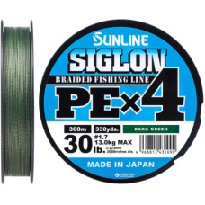 Шнур Sunline Siglon PE н4 300m 1.7/0.223mm 30lb/13.0kg Dark Green (1658.09.49)