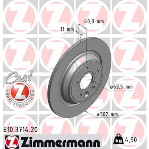 Гальмівний диск ZIMMERMANN 610.3714.20