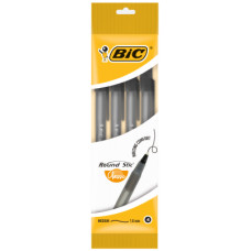 Ручка масляна Bic Round Stic, чорна, 4шт в блістері (bc944177)