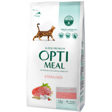 Сухий корм для кішок Optimeal для стерилізованих/кастрованих з яловичиною і сорго 1.5 кг (4820215364652)