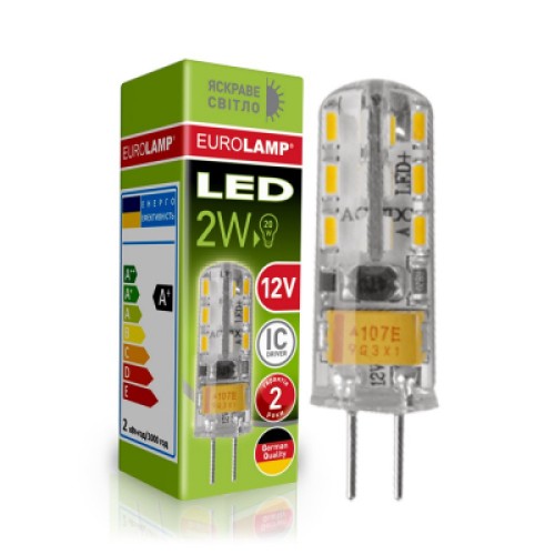 Лампочка Eurolamp LED силикон G4 2W 4000K 12V (LED-G4-0240(12))