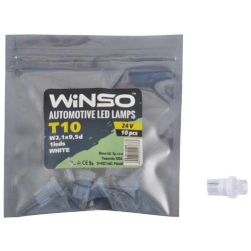 Автолампа WINSO FLUX T10 W2.1x9.5d 1LED White (127830)