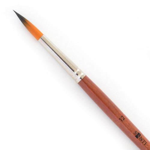 Пензлик для малювання Santi синтетика Studio, коротка ручка, кругла, №12 (310557)