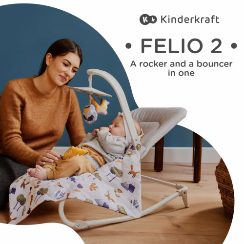 Крісло-гойдалка Kinderkraft шезлонг Felio 2 Peony Rose (5902533921096)