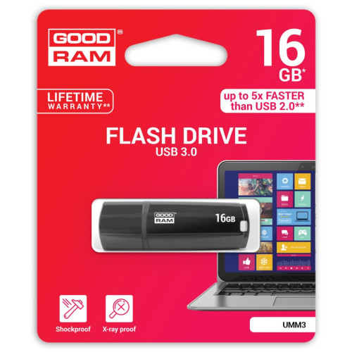 USB флеш накопичувач GOODRAM 16GB UMM3 Mimic Black USB 3.0 (UMM3-0160K0R11)