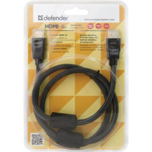 Кабель мультимедійний HDMI to HDMI 1m HDMI-03PRO Defender (87340)