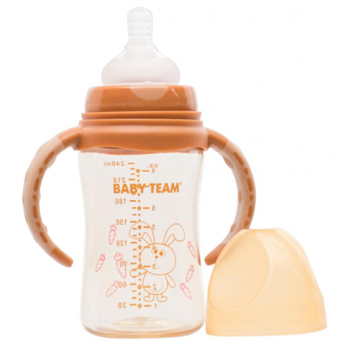 Пляшечка для годування Baby Team з широким горлечком 240 мл (1090)