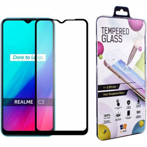 Скло захисне Drobak Realme C3 Full Cover Full Glue (Black) (222224) (222224)