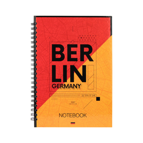 Блокнот Axent на спіралі тверда обкл., А5, 96арк. Berlin (8032-05-A)
