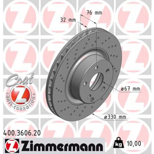 Гальмівний диск ZIMMERMANN 400.3606.20