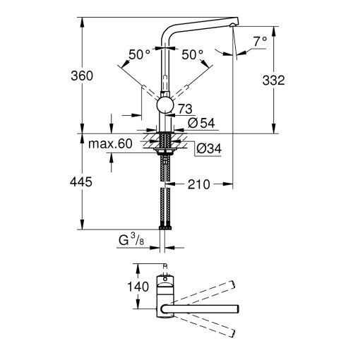 Змішувач Grohe MINTA ХРОМ (31375000)