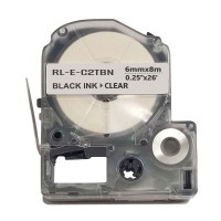 Стрічка для принтера етикеток UKRMARK RL-E-C2TBN-BK/CL, аналог LC2TBN. 6 мм х 8 м (CELC2TBN)