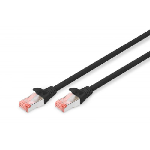 Патч-корд 0.5м, CAT 6 S-FTP, AWG 27/7, LSZH, black Digitus (DK-1644-005/BL)