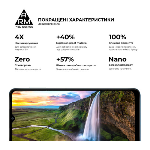 Скло захисне Armorstandart Pro для Samsung A23 4G / M23 / M33 Black (ARM61040)