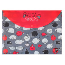 Папка - конверт Yes на кнопці А4 Yoga sheeps (491638)